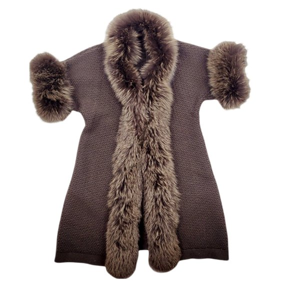 Loro Piana Baby Cashmere and Blue Frost Fox Fur Cardigan - Picture 6 of 9